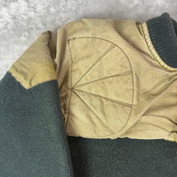 VTG Filson Henley Guide Sweater Mens XXL Green Wool Wax Shoulders Shooting 711 - Picture 6 of 8